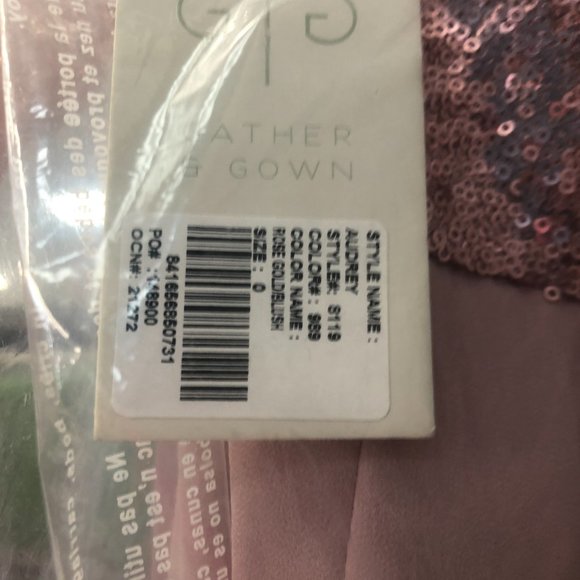 New Dusty Rose Gold Blush Sequin Dress, Aline Bridesmaid Formal Sparkle G&G - Picture 8 of 13